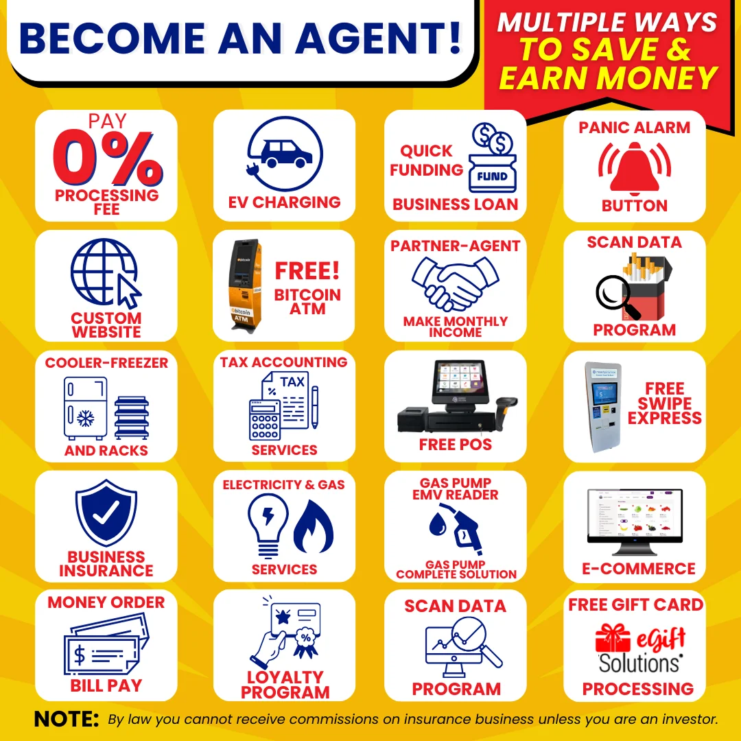 Multiple ways to save and earn money as a Swipecard247 agent
